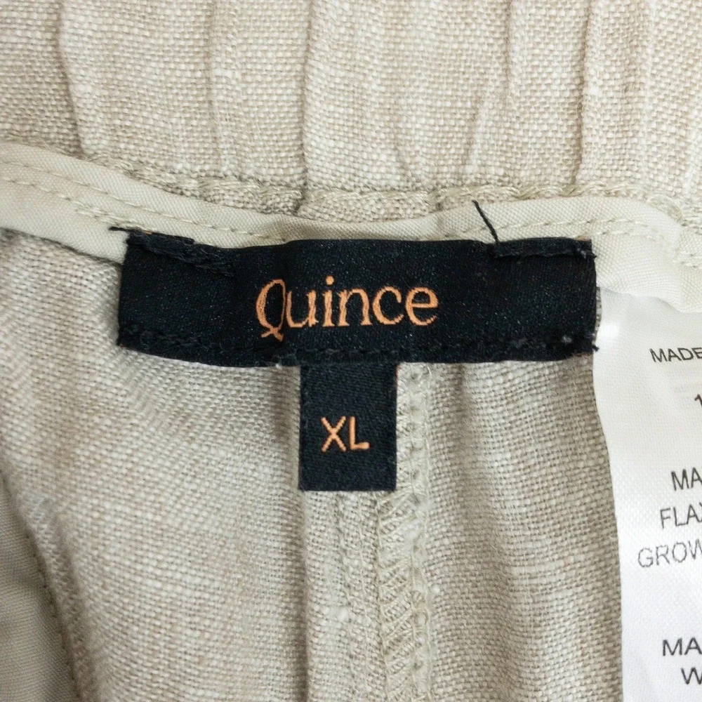 Quince 100% European Linen Wide Leg Pants Womens XL Flax Drawstring Casual SCENT